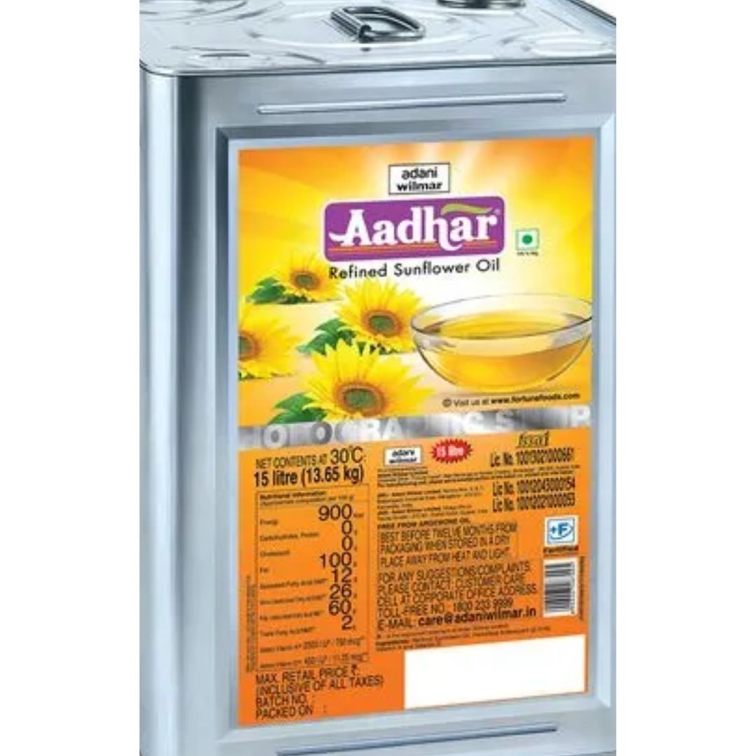 Refined Sunflower Oil 15Ltr Aadhaar