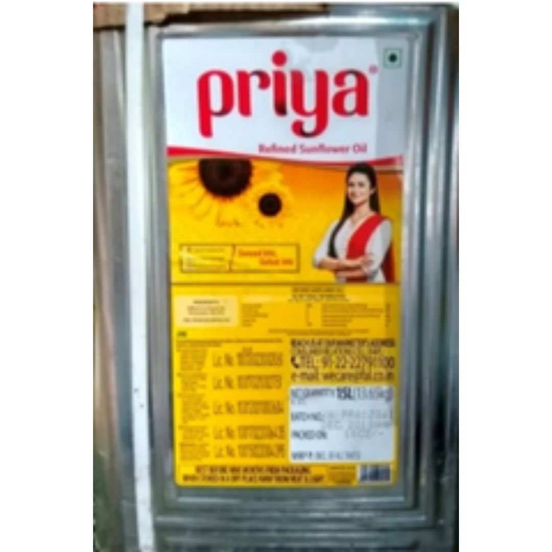 Refined Sunflower Oil 15 ltr  Priya