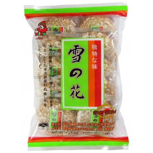 Rice Crackers Spicy Snow 135 Gms Bin Bin