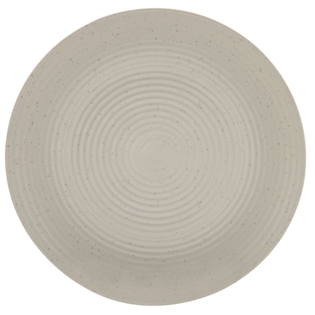 Rings Matt Medium Plate 23 Cm Speckle Cream – Dine