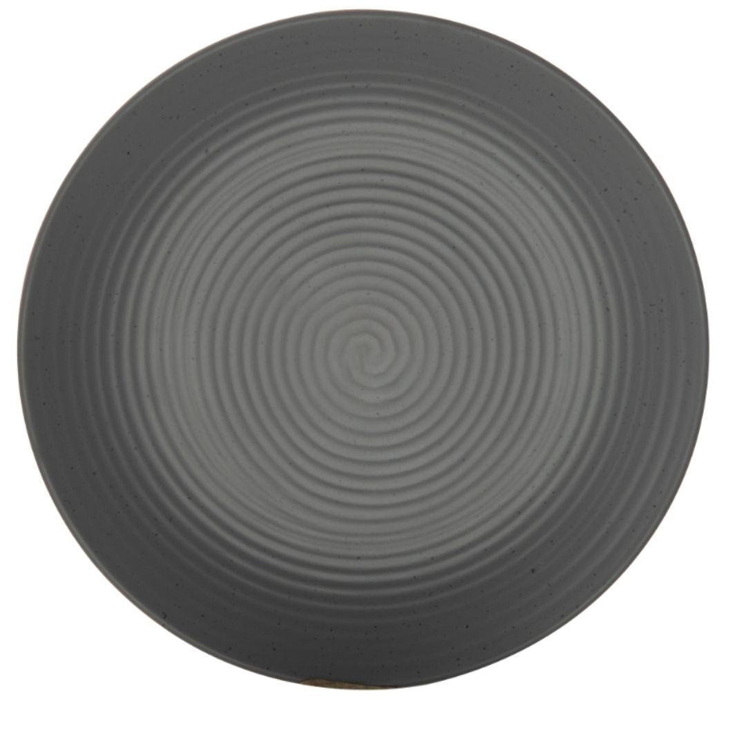 Rings Matt Medium Plate 23 Cm Speckle Grey – Dine