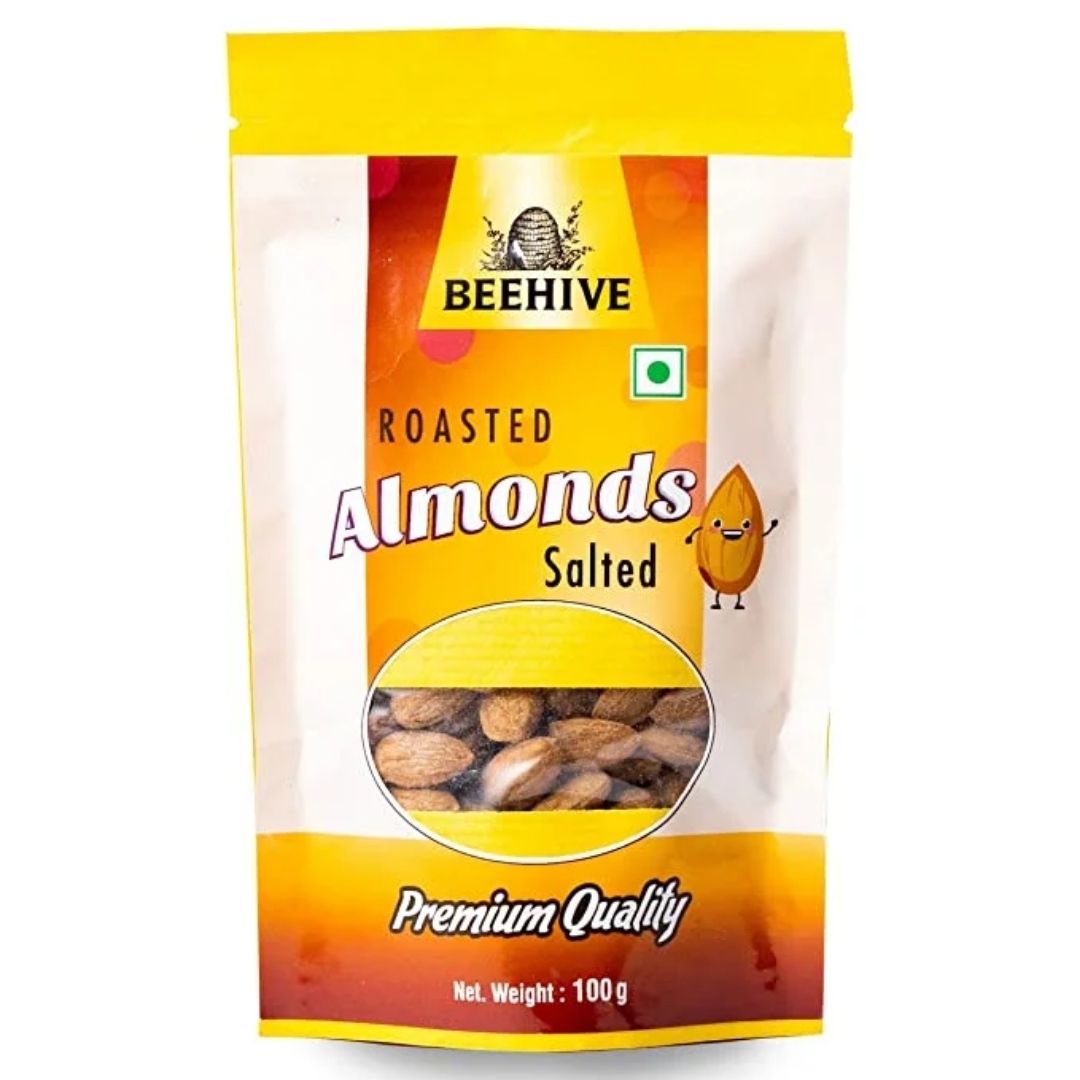 Roasted Almonds Plain 100gm Beehive