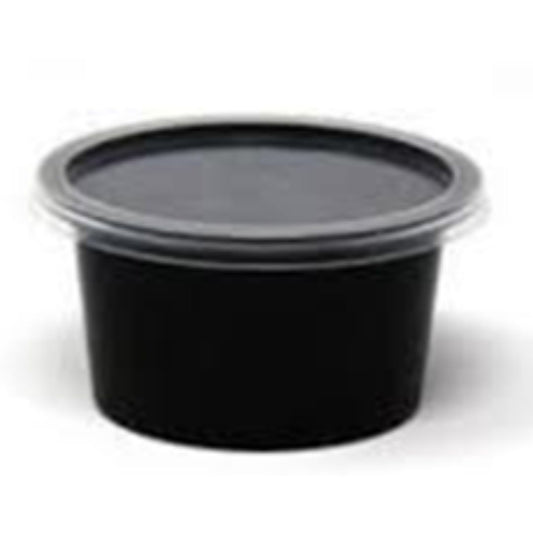 Round Plastic containers 100 ml With Lid (Black)