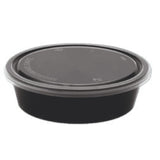 Round Plastic containers 300 ml With Lid (Black)