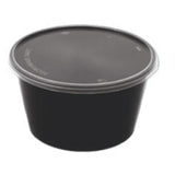 Round Plastic containers 500 ml With Lid (Black)