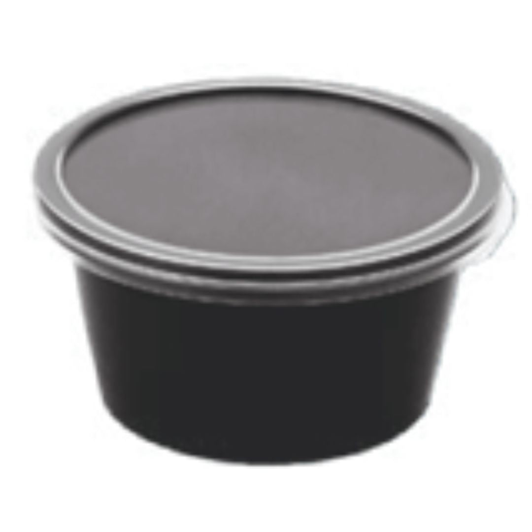 Round Plastic containers 50 ml With Lid (Black)