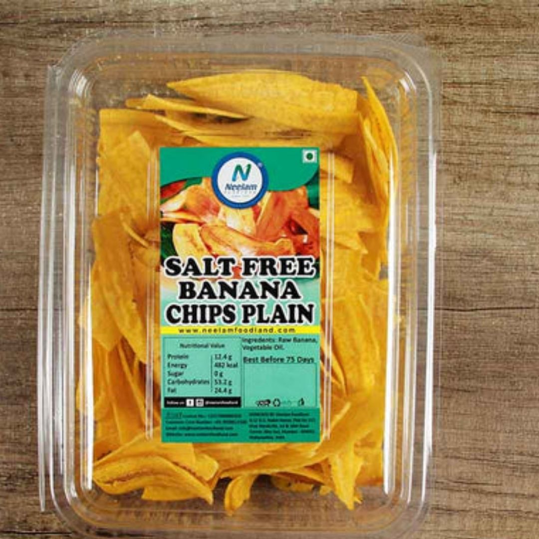 SALT FREE BANANA CHIPS PLAIN 200 GM NEELAM