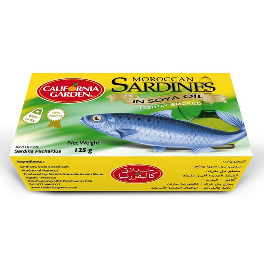 SARDINES LIGHTLY SMOKED IN SOYA OIL California Garden