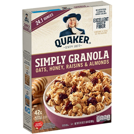 SIMPLY GRANOLA OATS, HONEY, RAISINS & ALMONDS QUAKER