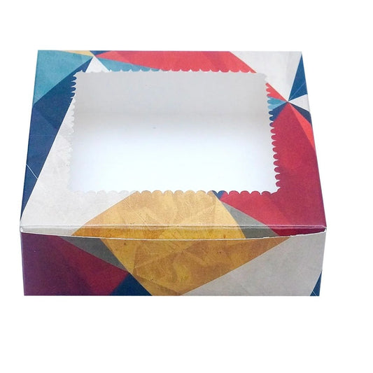 Share With_  4 BROWNIE BOX GROMATRICAL PATTERN _ ( 5.75_ x 5.75_ x 1.75_)