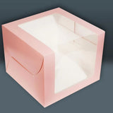 Share With_  Tall Cake Box - (8_x8_x8_) - Peach ( Window)