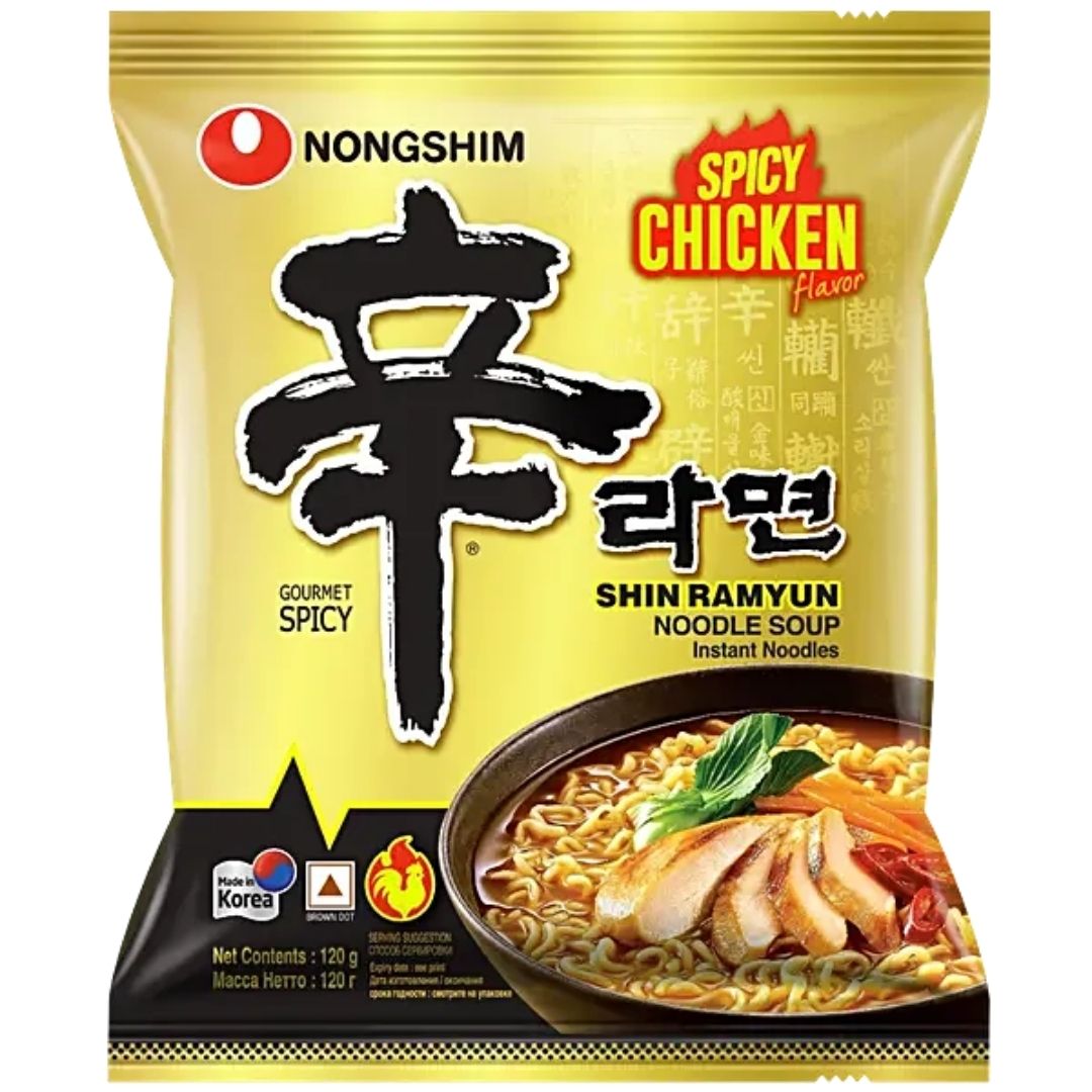 Shin Ramyun Instant Noodle Soup - Spicy Chicken 120g Nongshim