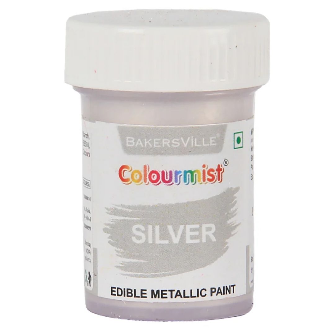 Silver Colourmist Edible Metallic Paint 20g Bakersville