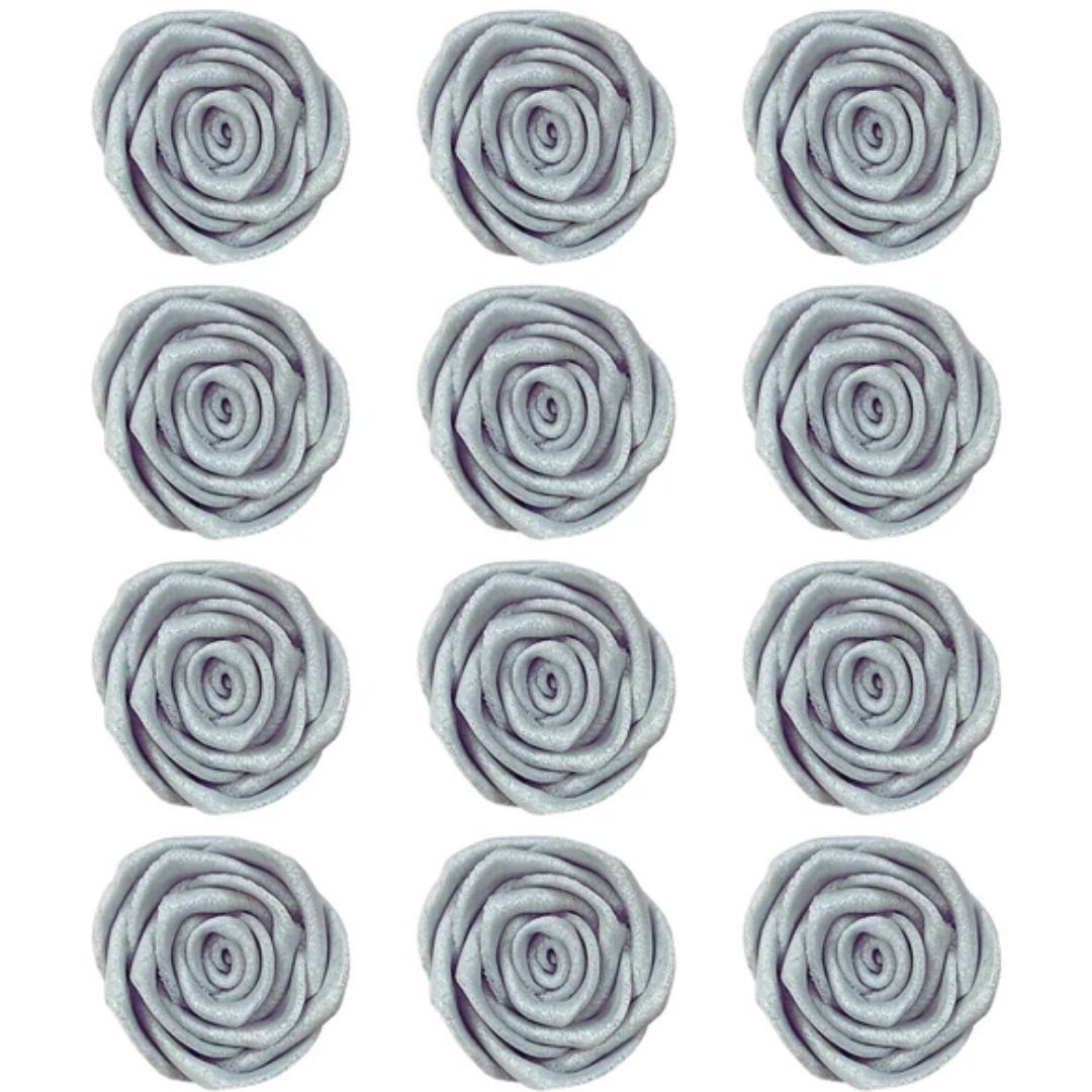 Silver Roses Edible Rose Cake Toppers Confect