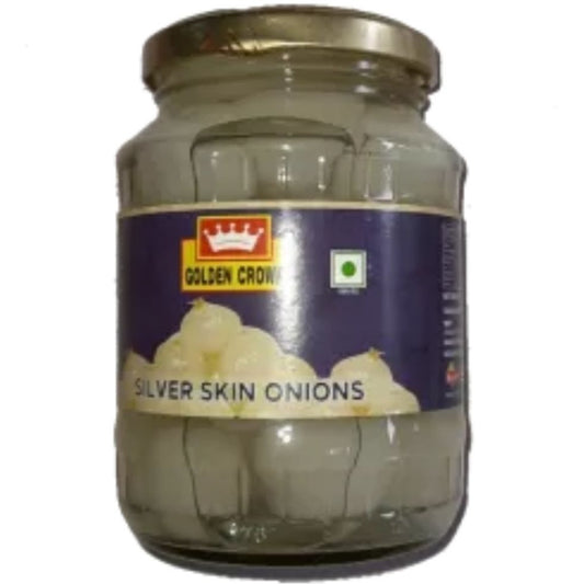 Silver Skin Onion-  Glass 350 gm  Golden Crown