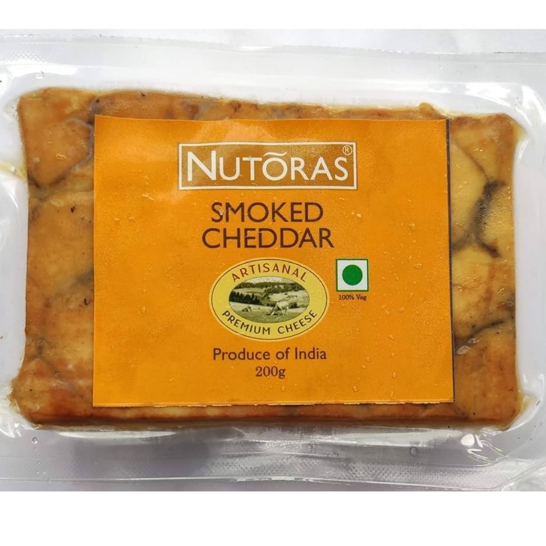 Smoked Cheddar Cheese 200 Gms Nutoras