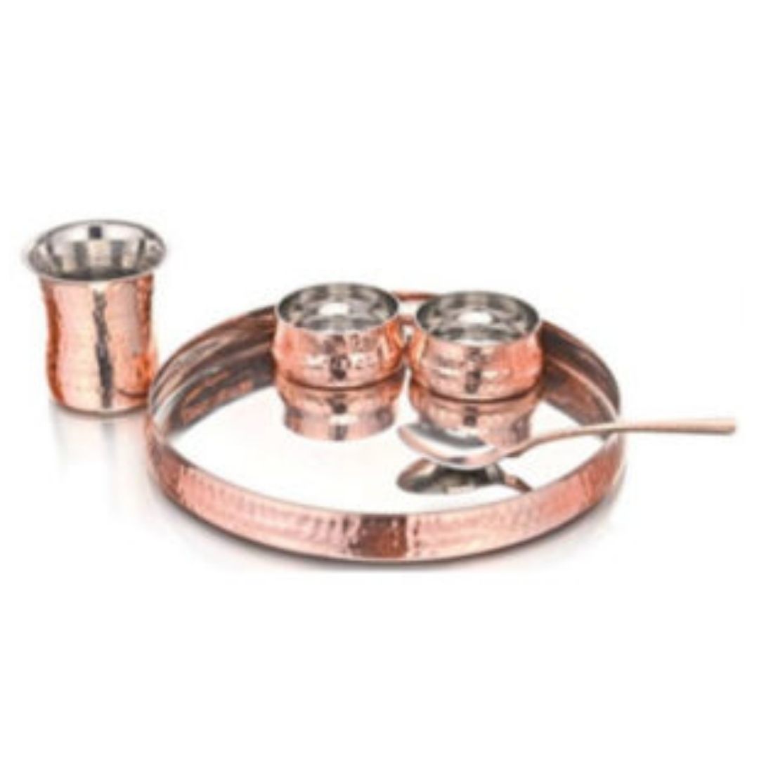 Sovereign Thali Set – Cu_ SS – Small (5 Pcs set) La Coppera