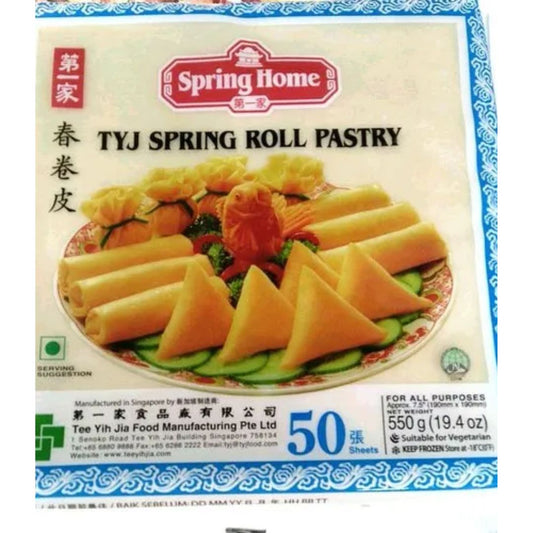 Spring Roll Pastry 250mm (10") x 30 Sheets (550 gm)   TYJ