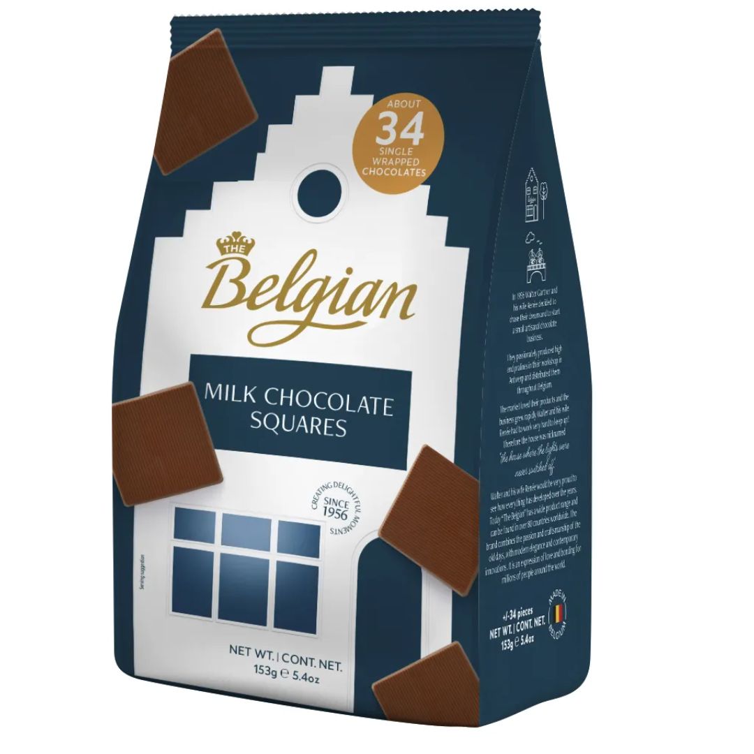 Squares Milk Chocolate 153g The Belgian