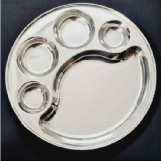 Stainless Steel 4 Compartment Round Thali