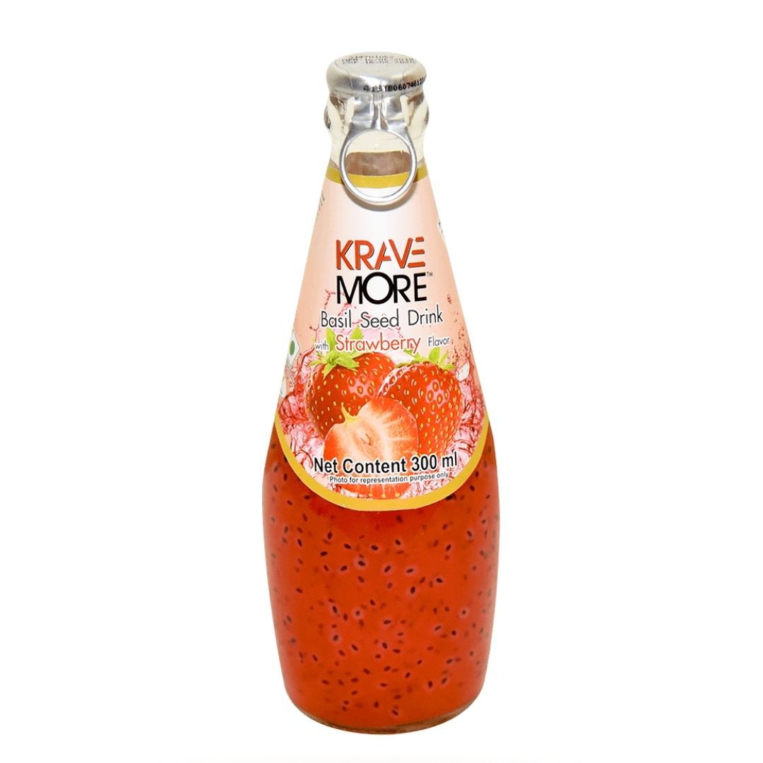 Strawberry Basil Seed Drink 300ml Krave More