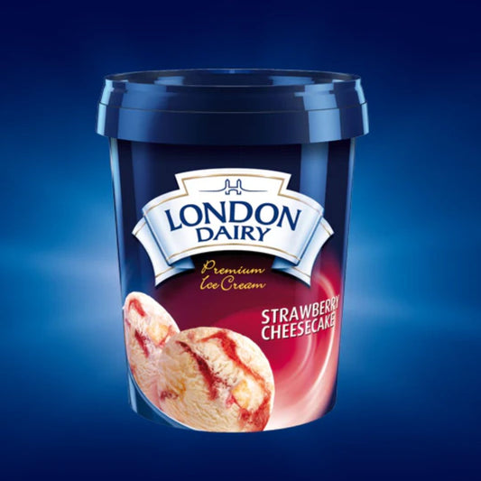 Premium Ice Cream Strawberry Cheesecake 500ml London Dairy