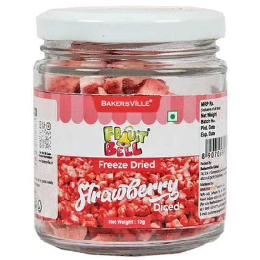 Strawberry Fruitbell Freeze Dried Diced 10g Bakersville