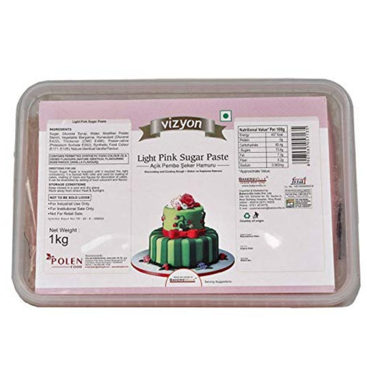 Sugar Paste Fondant Light Pink, 1 Kg Vizyon