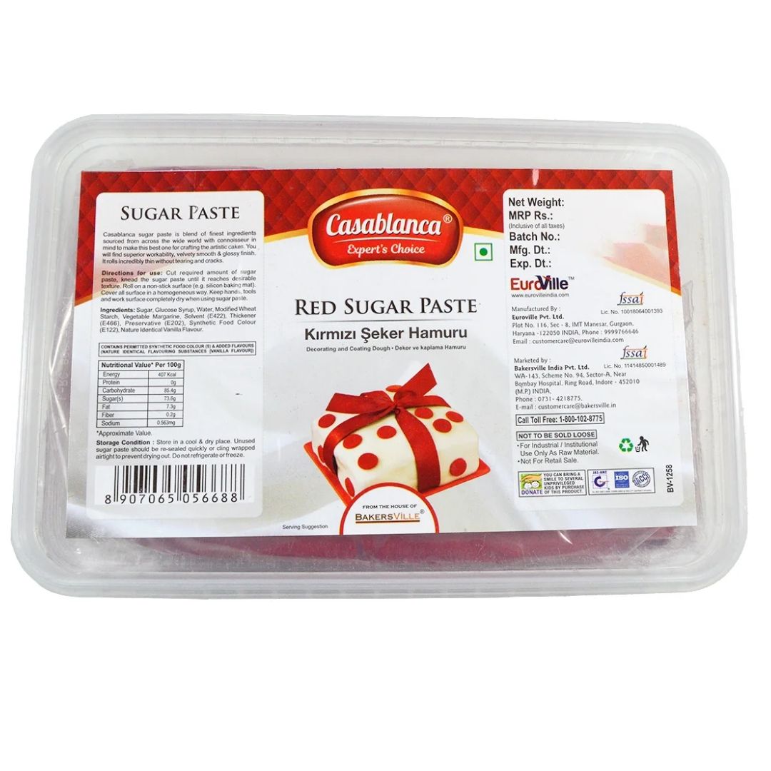 Sugar Paste Red 1 Kg Casablanca