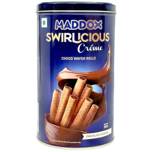 Swirlicious Chocolate Wafer Rolls 315gm Maddox