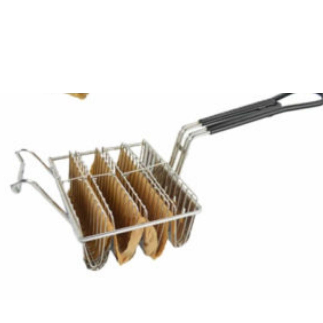 Taco Fryer Basket 4 Compartment Stainless Steel