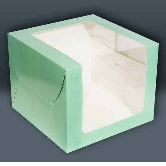 Tall Cake Box - (8_x8_x8_) - Mint ( Window)