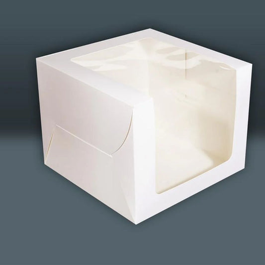 Tall Cake Box - (8_x8_x8_) - White ( Window)