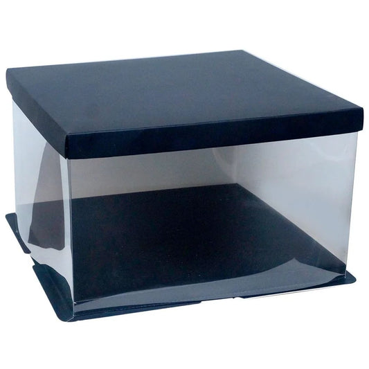 Tall Cake Box Square - (9_x9_x6.5_) - Black