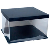 Tall Cake Box Square - (9_x9_x6.5_) - Black