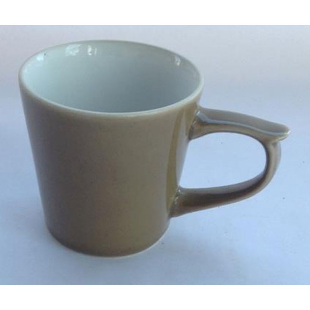 Tan Brown Edge Mug D- 3” x H- 3.5” ArtEvo