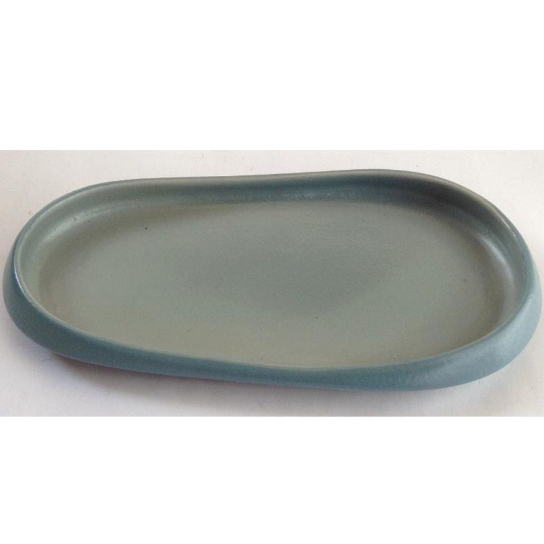 Teal Green Ice cream Bowl Platter L- 8.5”  ArtEvo