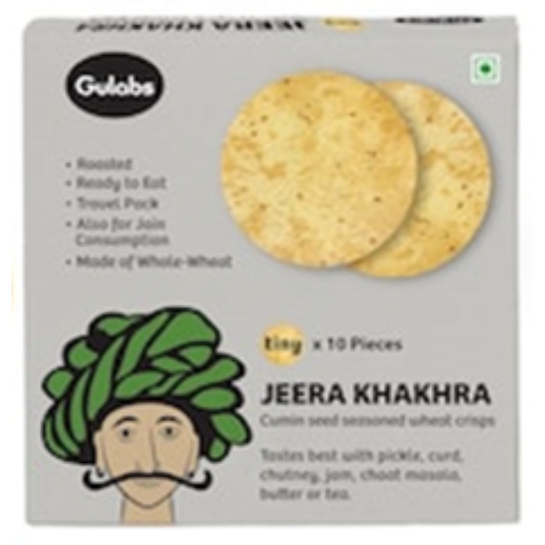 Tiny Jeera Khakhra (Pack of 10 pcs)  Gulabs
