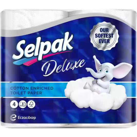 Toilet Roll Deluxe  (3 ply x 4 Rolls)  Selpak