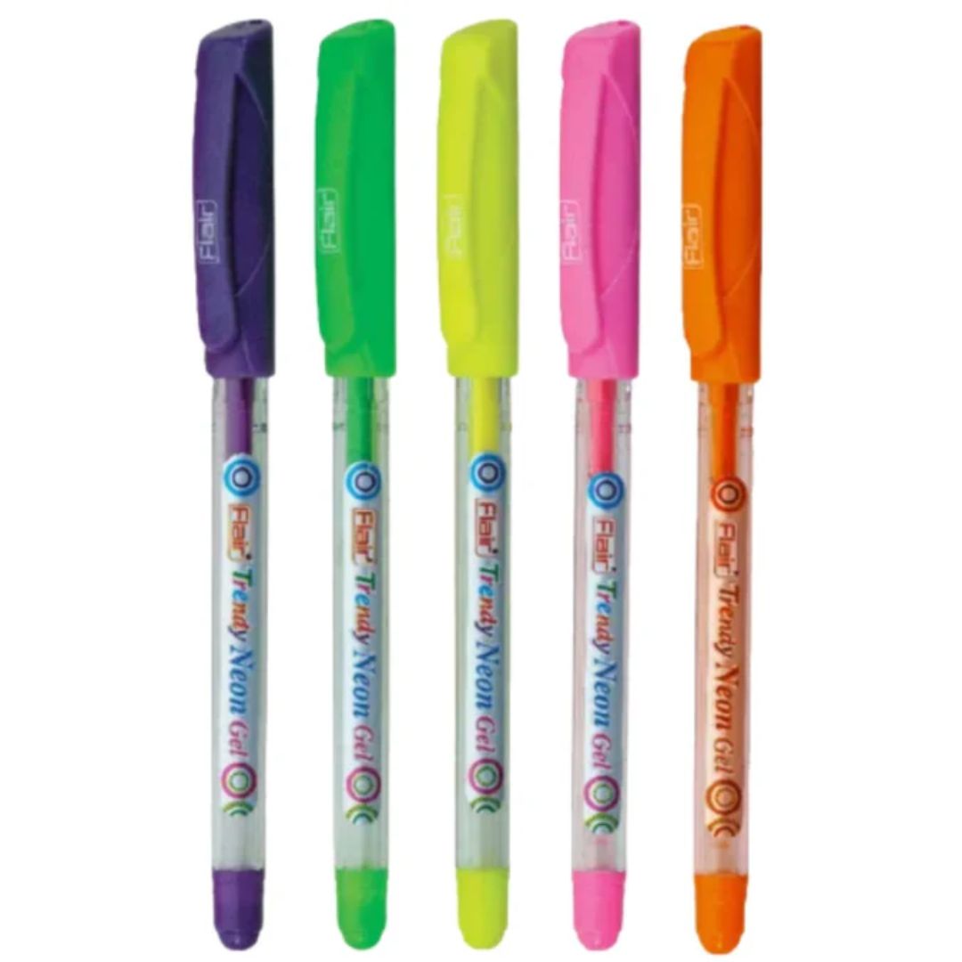 Trendy Neon Gel Pens Pack Of 10 Flair