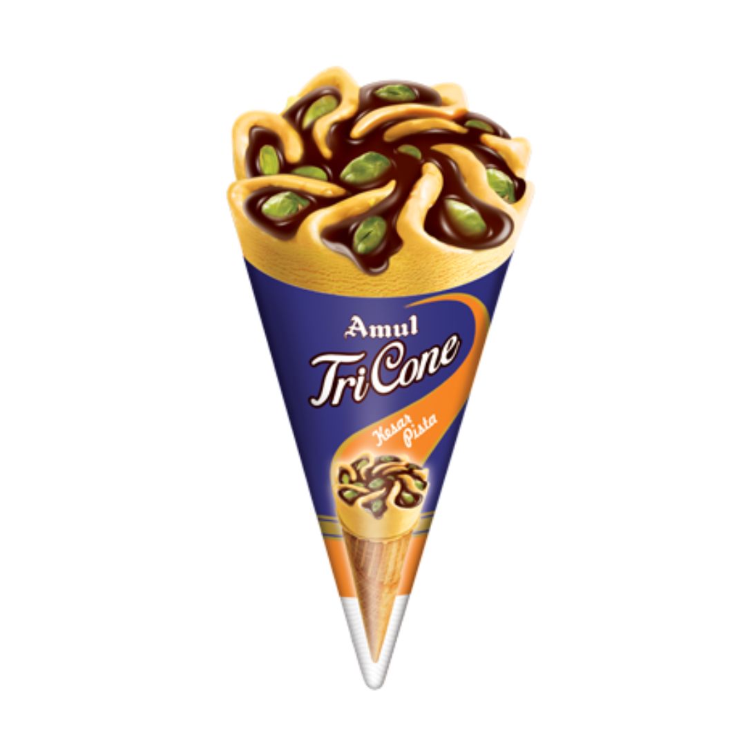 Tri Cone Kesar Pista  Ice Cream Amul