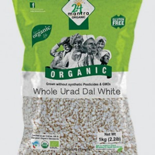 Urad Dal White Split 1kg 24 Mantra Organic