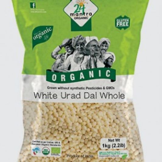 Urad Dal White Whole 1kg 24 Mantra Organic