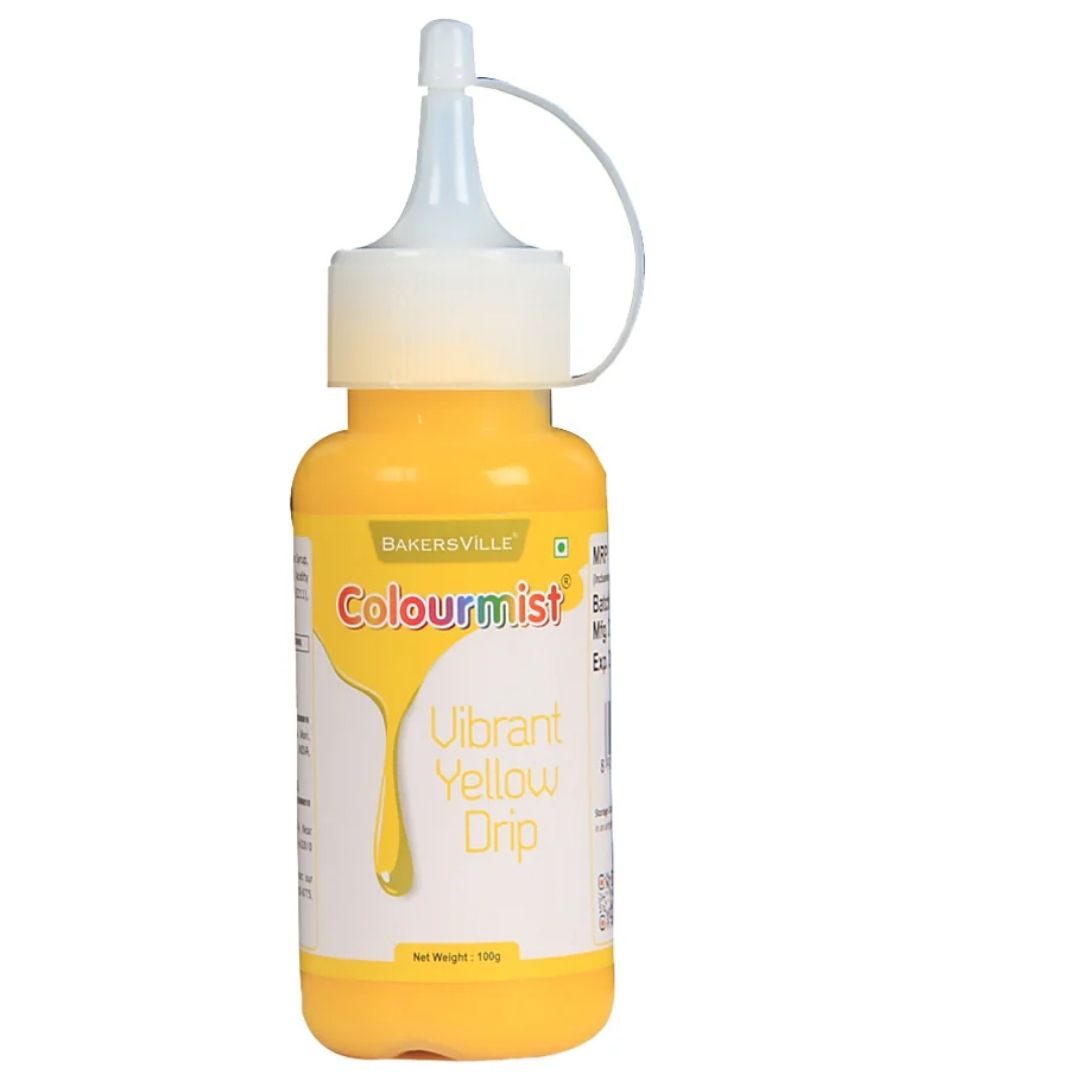 Vibrant Yellow Colourmist Cake Decorating Drip 100g Bakersville