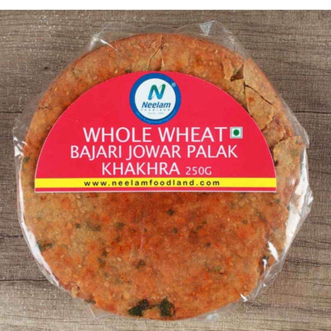 WHOLE WHEAT BAJRI JOWAR PALAK KHAKHRA 250G NEELAM