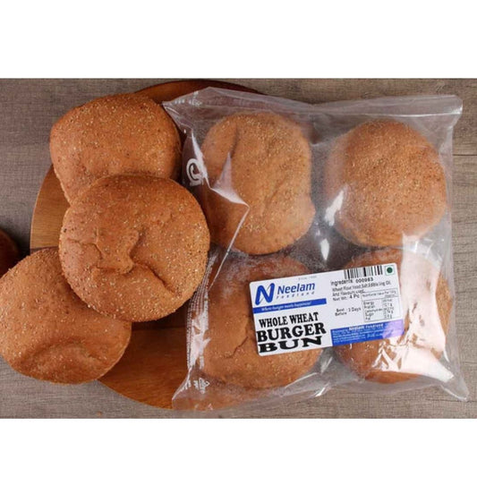 WHOLE WHEAT BURGER BUN 4 PIECES 220G NEELAM