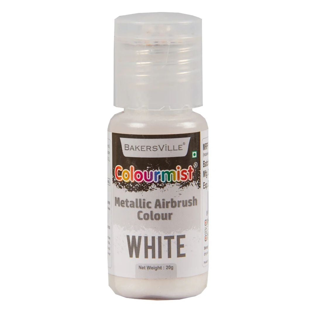 White Metallic Airbrush Food Colour 50g Colourmist