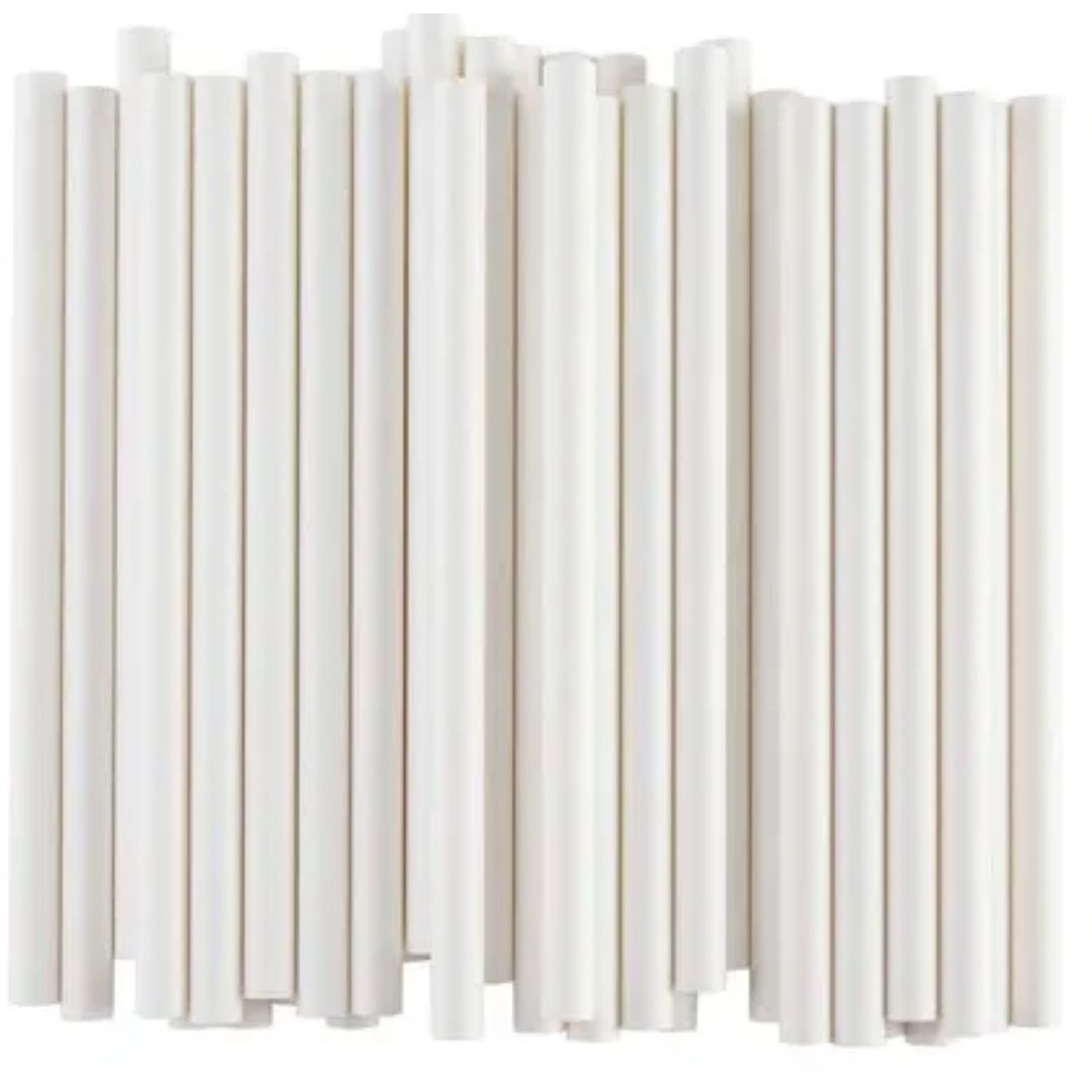 White Paper Straw  8mm x 250mm (10")