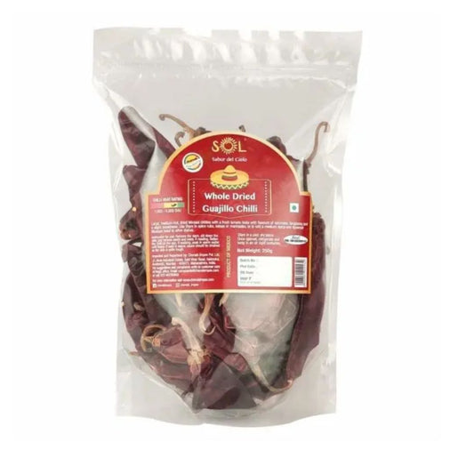 Whole Dried Guajillo Chillies with Stem SOL