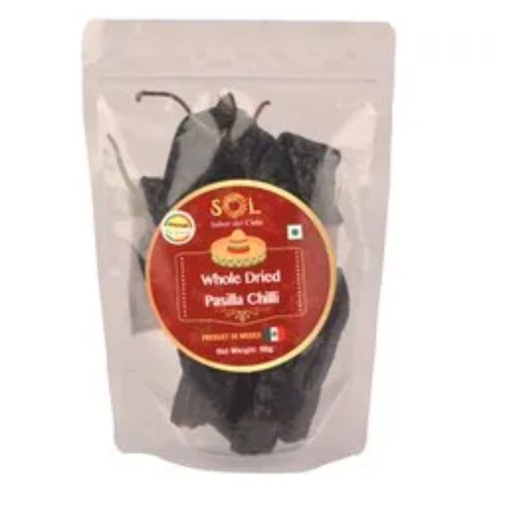 Whole Dried Pasilla Chilies with stem SOL